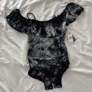 Stylish Black Tie-Dye Kids One Piece